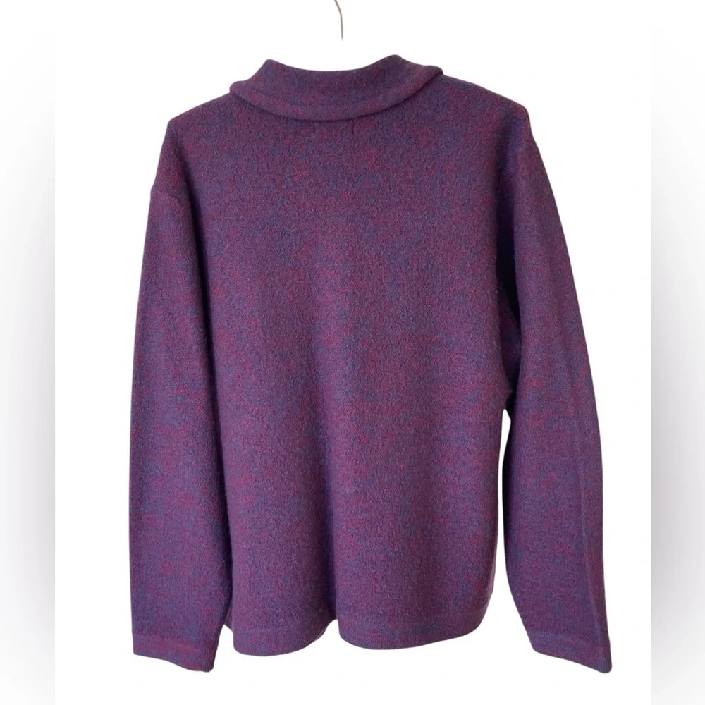 100% Wool Vintage Erik Stewart Button Down Purple Sweater Cardigan XL